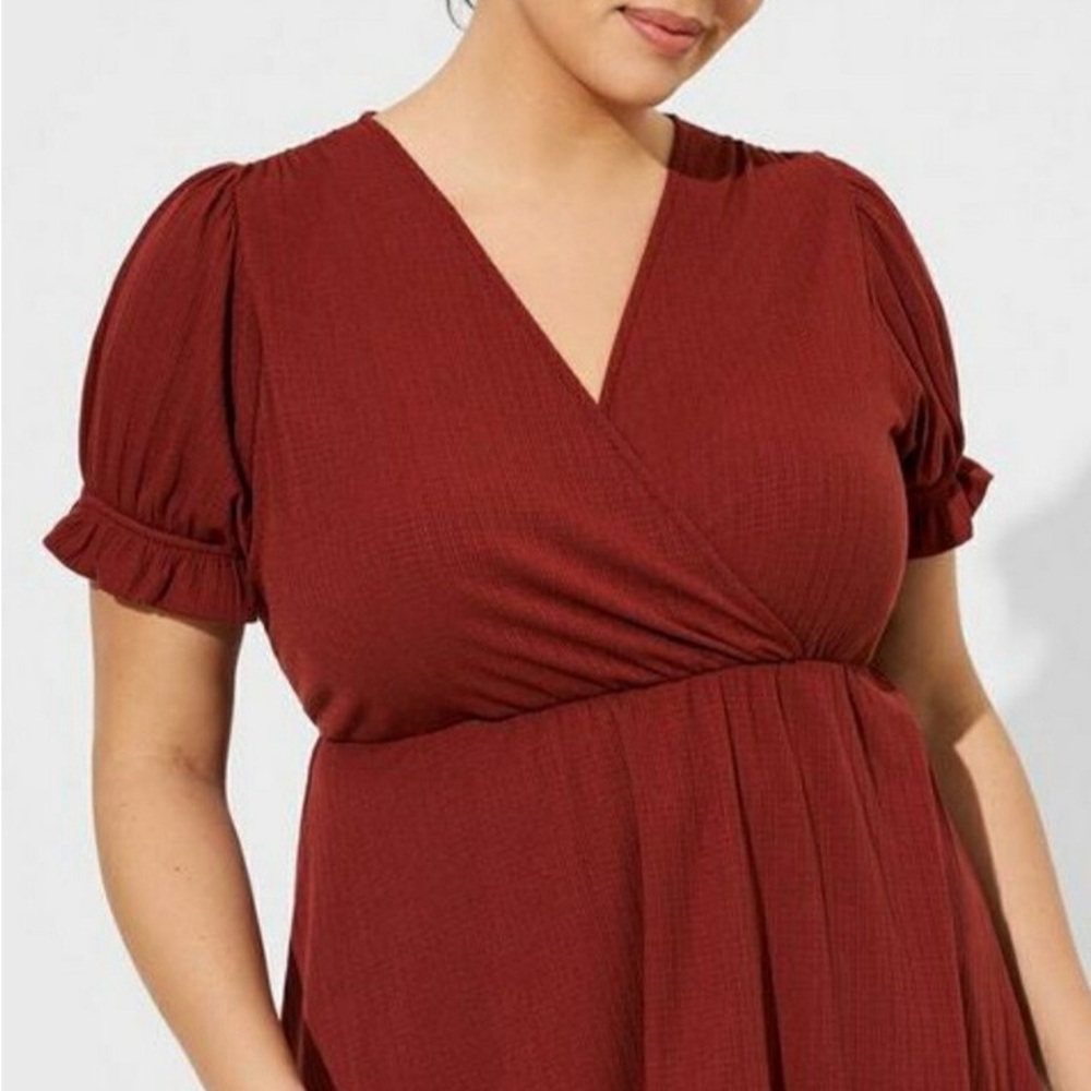Torrid Burgundy V-Neck Blouse